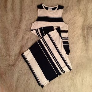 Lou & Grey Linen Navy Stripe Maxi Dress